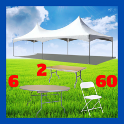 20x30 Frame Tent Package for 60 Guests