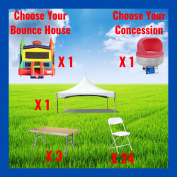 Tent Package For 24 Guest and a Bounce House