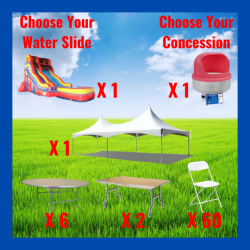 Tent Package For 60 Guest and 18' Water Slide