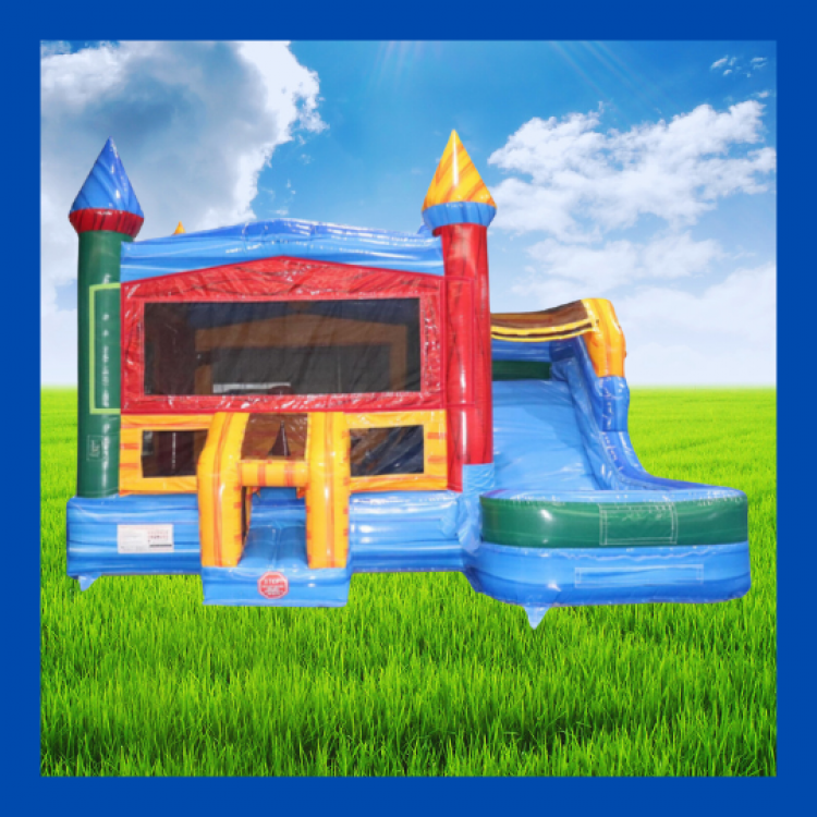 XL Marble Bounce House And Dry Slide Rental