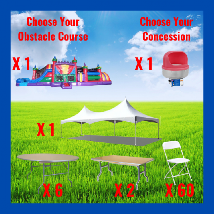 Tent Package For 60 Guest and Obstacle Course