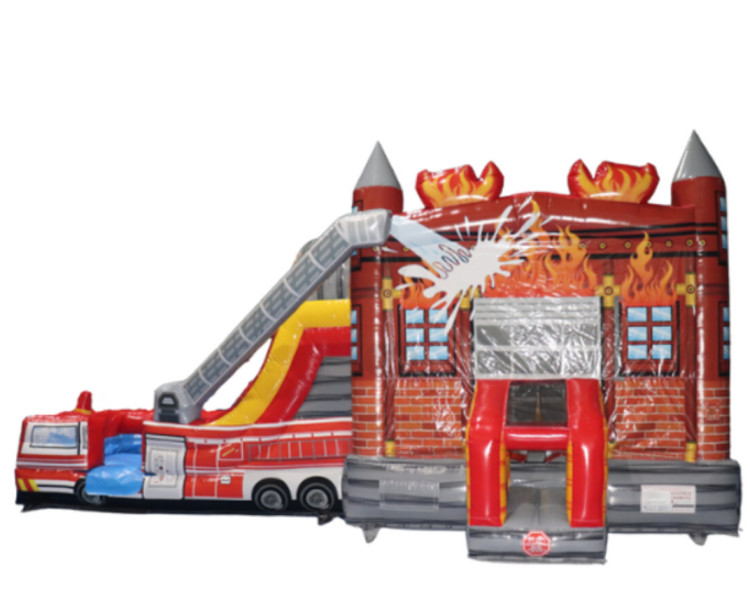 Fire Truck Bounce House And Dry Slide Rental