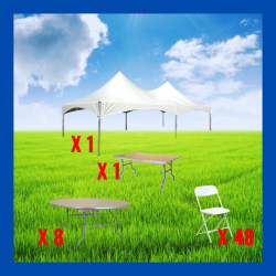 15x30 Frame Tent Package for 48 Guests